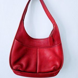 Vintage Coach Ergo 9033 Red Glove Tanned Leather Purse